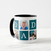 Mug Daddy Minimal Color Block Photo Collage Bleu (Devant gauche)