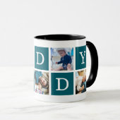 Mug Daddy Minimal Color Block Photo Collage Bleu (Devant droit)