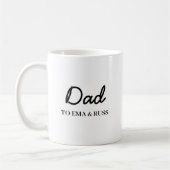 Mug Daddy Modern Father’s Day Kids Names Script (Gauche)