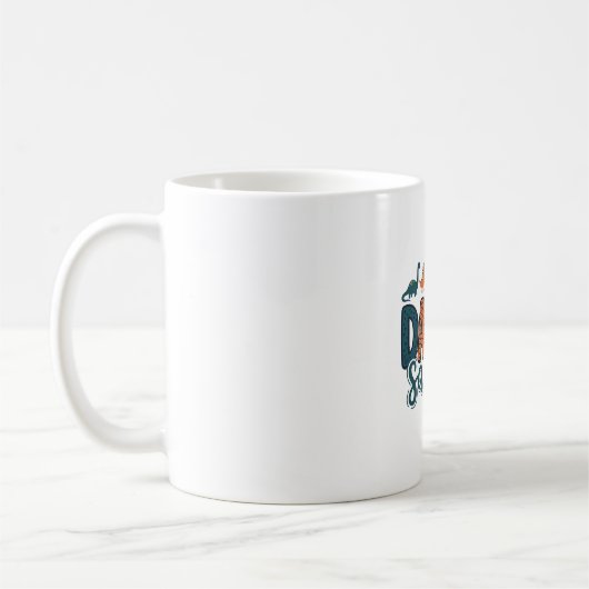 Mug Daddy Saurus Conception de vecteur de papa dinosau (Gauche)