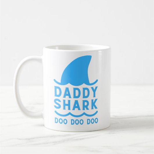 Mug Daddy Shark, Funny Daddy Shark Doo Doo Doo, Coffee (Gauche)