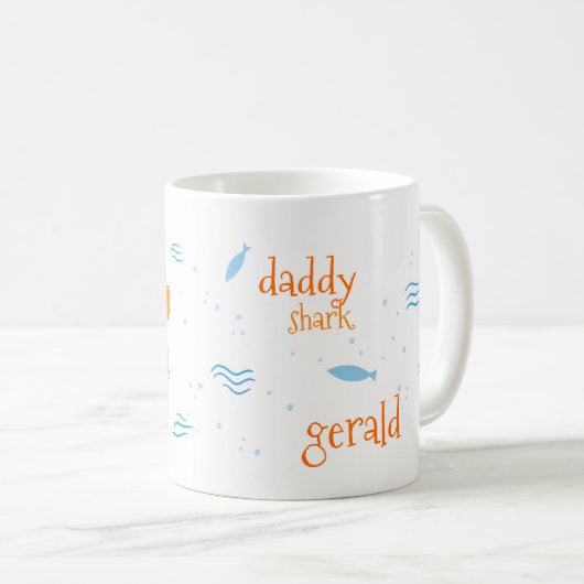 Mug Daddy Shark - Orange (Devant droit)