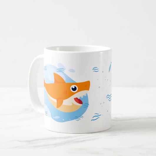 Mug Daddy Shark - Orange (Devant gauche)