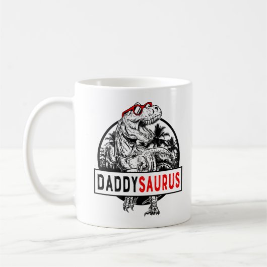 Mug Daddysaurus Daddy Saurus T Rex Fête des pères 1WH1 (Gauche)