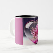 Mug d'affection : Floral Heart Design pour Café & (Devant gauche)