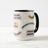 Mug d'affirmation avec des citations positives (Devant droit)
