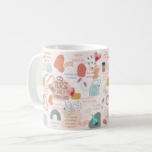 Mug d'affirmation quotidienne infirmière (Devant gauche)