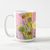 Mug Daffodil Peinture Aquarelle Jaune Rose floral (Gauche)