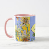 Mug Daffodil Peinture Aquarelle Jaune Violet fleuri (Gauche)