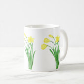Mug Daffodiles Aquarelle Jaune Floral Spring Café M (Devant droit)