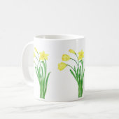 Mug Daffodiles Aquarelle Jaune Floral Spring Café M (Devant gauche)