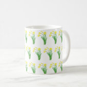 Mug Daffodiles Aquarelle Jaune Ressort Floral Joli (Devant droit)