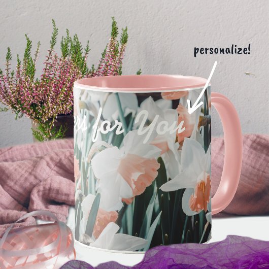 Mug Daffodiles d'orange blanc dans le jardin de printe