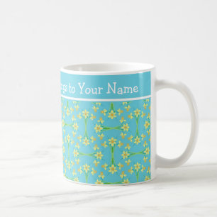 Mug Daffodiles jaunes dorés Motif sur Sky Blue