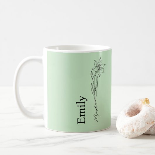 Mug Daffodique de Bridesmaid Mars Fleur du mois de nai (Avec donut)