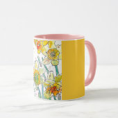 Mug Daffodique Fleur Floral Aquarelle Femme Nom (Devant droit)