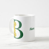 Mug Daffodique Monogramme Initial B Votre Nom (Devant gauche)