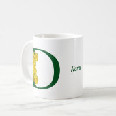 Mug Daffodique Monogramme Initial D Votre Nom (Devant gauche)