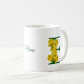 Mug Daffodique Monogramme initial E Nom (Devant droit)