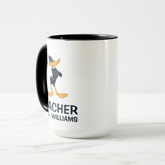Mug DAFFY DUCK™ avec professeur croisé d'armes (Devant gauche)
