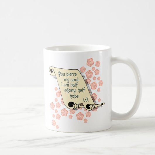 Mug D'agonie de la persuasion de Jane Austen demi, (Droite)