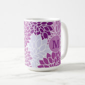 Mug Dahlia Floral Violet Motif Monogramme initial (Devant droit)