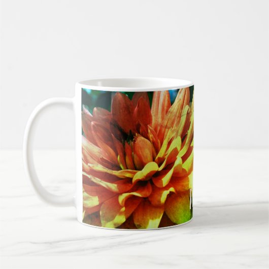 Mug Dahlia Flower Art personnalisé (Gauche)