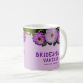 Mug Dahlia Purple Lavender Floral Mariage Bridesmaid (Devant droit)
