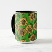 Mug Dahlias en jaune et vert (Devant gauche)