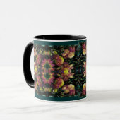 Mug Dahlias jaunes et roses (Devant gauche)