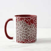 Mug Dahlias rouges et argentés (Gauche)