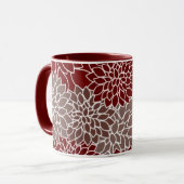 Mug Dahlias rouges et argentés (Devant gauche)