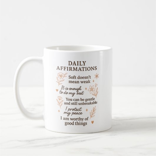 Mug Daily Mental Health Reminder  | Self Love Healing  (Gauche)