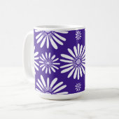 Mug Daisées blanc violet motif floral (Devant gauche)
