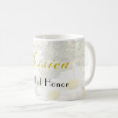 Mug Daisy Arrière - plan Yellow et Grey Bridesmaid (Devant droit)