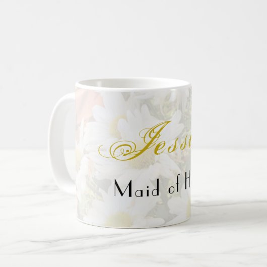 Mug Daisy Arrière - plan Yellow et Grey Bridesmaid (Devant gauche)