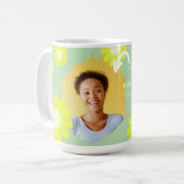 Mug Daisy Best Teacher Photo Turquoise (Devant gauche)