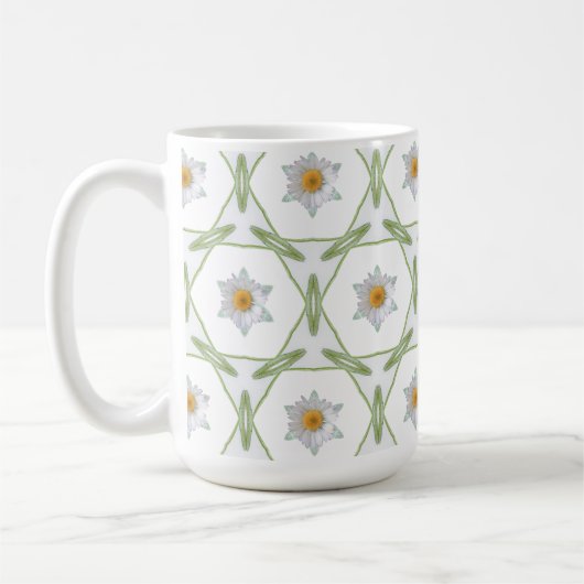 Mug Daisy Design - Geometric Daisy Design Cup (Gauche)