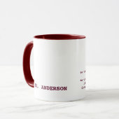 Mug Daisy Design Professeur Appréciation personnalisée (Devant gauche)