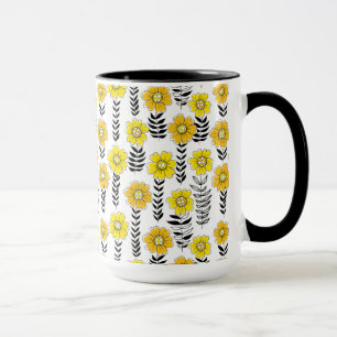 Mug Daisy dooda en jaune et noir