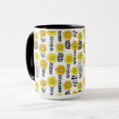 Mug Daisy dooda en jaune et noir (Devant gauche)