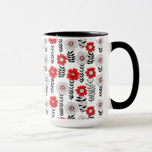 Mug Daisy dooda en rouge et noir