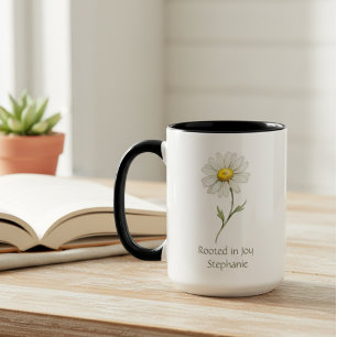 Mug Daisy Fleur de Naissance d'Avril Aquarelle
