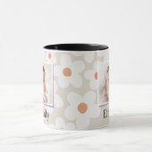Mug Daisy floral boho retro photo naturel orange chic (Centre)