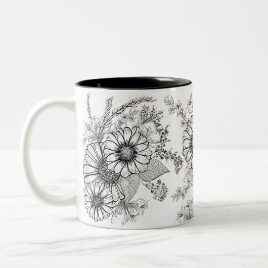 Mug Daisy Floral Tweekleurige Koffiemok (Links)
