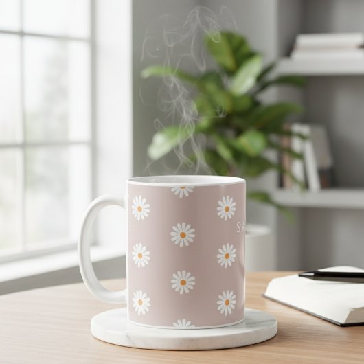 Mug Daisy Flower Mug, Daisy Flower Mug, Custom Daisy 