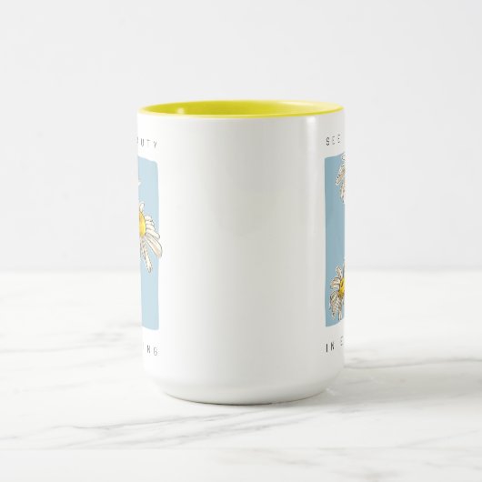 Mug Daisy Flowers Beauté Slogan (Centre)