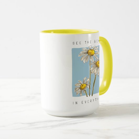 Mug Daisy Flowers Beauté Slogan (Devant droit)