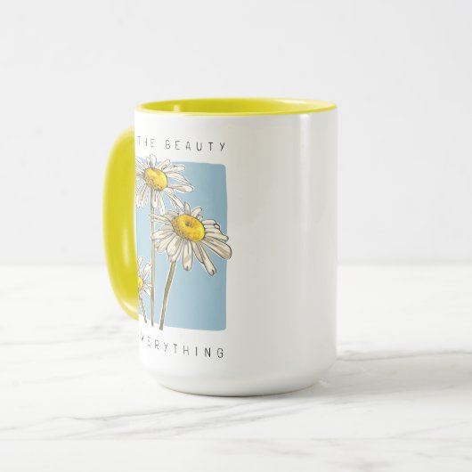 Mug Daisy Flowers Beauté Slogan (Devant gauche)