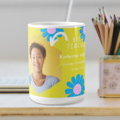 Mug Daisy Meilleur enseignant Photo Jaune